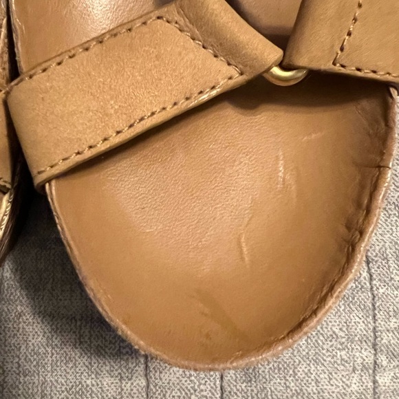 Tory Burch Wedge Sandals Sz 9 - Tan - Picture 6 of 13